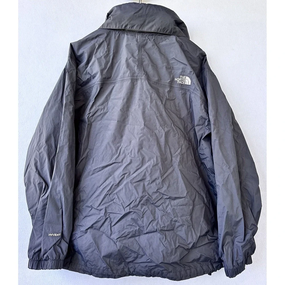 North Face Jacket Rain Windbreaker Hooded Men's XL Blue Resolve